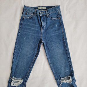 Top Shop Ripped Knee Moto JAMIE Jean